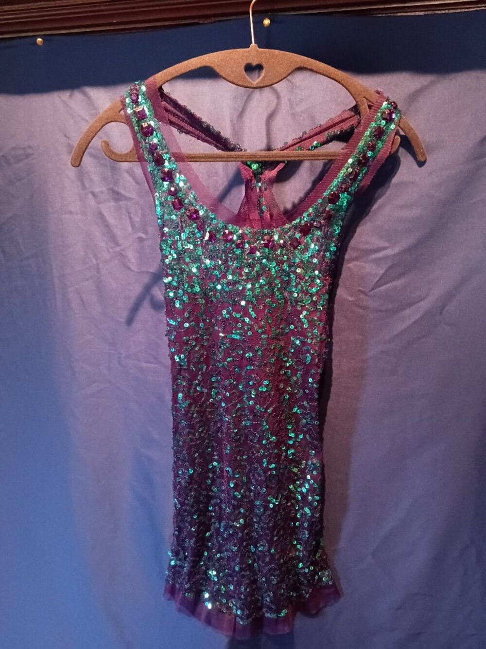 Purple Sequin halter top Small